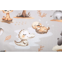 Detské bavlnené obliečky do postieľky 120x90 cm BABYMAM PREMIUM - Dobrodružstvo v džungli
