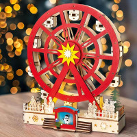 Solight LED vianočný kolotoč, otáčajúci sa, 7x LED, 30cm, 2x AA