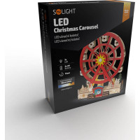 Solight LED vianočný kolotoč, otáčajúci sa, 7x LED, 30cm, 2x AA
