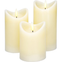 Solight sada LED sviečok z prírodného vosku, 3ks, AAA