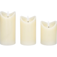 Solight sada LED sviečok z prírodného vosku, 3ks, AAA