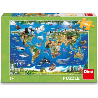 Dino Puzzle Mapa zvierat 100 XL dielikov