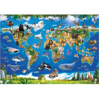 Dino Puzzle Mapa zvierat 100 XL dielikov