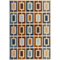 Ručne všívaný kusový koberec Illusion Retro Blocks Blue/Multi
