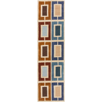 Ručne všívaný behúň Illusion Retro Blocks Blue/Multi