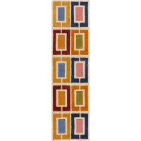Ručne všívaný behúň Illusion Retro Blocks Multi