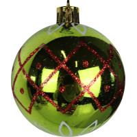 Vianočné závesné banky na stromček FESTIVE 6 cm - 16 ks - červené/zelené/biele