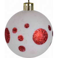 Vianočné závesné banky na stromček FESTIVE 6 cm - 16 ks - červené/zelené/biele