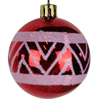 Vianočné závesné banky na stromček FESTIVE 6 cm - 16 ks - červené/zelené/biele