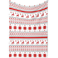 Vianočná deka NORWEGIAN Sherpa s baránkom 130x170 cm - červená/biela