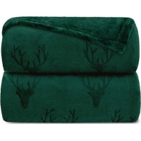 Vianočná deka NOBLE Deer 150x200 cm - tmavo zelená