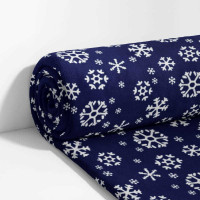 Deka prehoz NIEVE Vločky 130x170 cm - tmavo modrá / biela