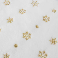 Obliečka na vankúš SPARKLE Vločky - imitácia kožušiny - 45x45 cm - biela/zlatá