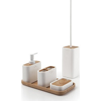 Gedy NINFEA WC kefa na postavenie, biela/bambus 133302