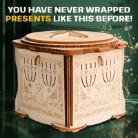 EscapeWelt 3D drevená skladačka Pirate&#39;s Treasure Chest Box zložená