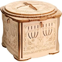 EscapeWelt 3D drevená skladačka Pirate&#39;s Treasure Chest Box zložená