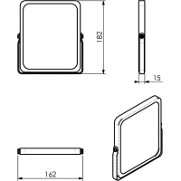 Gedy MIDORI kozmetické zrkadlo na postavenie, 162x185mm, obojstranné, čierna/bambus 2106