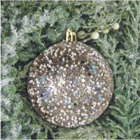 Vianočné závesné banky na stromček LUXE 8 cm - 6 ks - strieborné