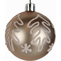 Vianočné závesné banky na stromček FESTIVE 6 cm - 16 ks - biele / zlaté