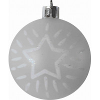 Vianočné závesné banky na stromček FESTIVE 6 cm - 16 ks - biele / zlaté