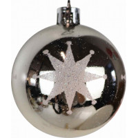Vianočné závesné banky na stromček FESTIVE 6 cm - 16 ks - biele / zlaté