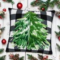 Obliečka na vankúš NORDIC Velvet 45x45 cm - Zelený strom
