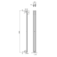 Sapho PILON vykurovacie teleso 122x1800mm, s dvoma háčikmi pre uterák, čierna mat IZ124T