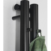 Sapho PILON vykurovacie teleso 122x1800mm, s dvoma háčikmi pre uterák, čierna mat IZ124T