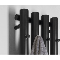 Sapho PILON vykurovacie teleso 270x1800mm, so štyrmi háčikmi pre uterák, čierna mat IZ122T