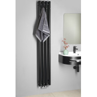 Sapho PILON vykurovacie teleso 270x1800mm, so štyrmi háčikmi pre uterák, čierna mat IZ122T