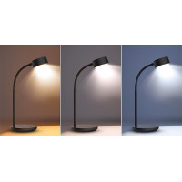 Solight LED stolná lampička, 4,5 W, 300lm, 3CCT, čierna, podstavec
