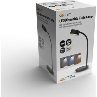 Solight LED stolná lampička, 4,5 W, 300lm, 3CCT, čierna, podstavec