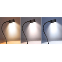 Solight LED stolná nabíjacia lampička, 2W, 210lm, 3CCT, čierna, clip