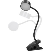 Solight LED stolná nabíjacia lampička, 2W, 210lm, 3CCT, čierna, clip