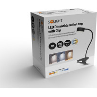 Solight LED stolná nabíjacia lampička, 2W, 210lm, 3CCT, čierna, clip