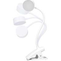 Solight LED stolná nabíjacia lampička, 2W, 210lm, 3CCT, biela, clip