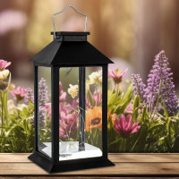 Solárna dekoratívna LED lampa DECO - 14x14x30 cm - čierna