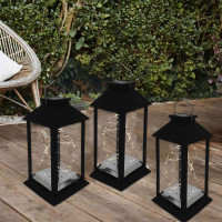 Solárna dekoratívna LED lampa DECO - 14x14x30 cm - čierna