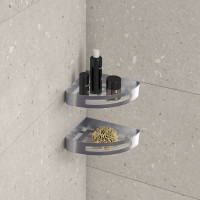 Gedy SMART rohová polica do sprchy, 210x45x210mm, gun metal 247981