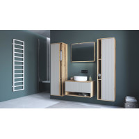 Kúpeľňová závesná skrinka pod umývadlo AVIOLA 80 cm - dub artisan/kašmír