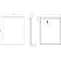 Sapho TRAKA zrkadlo s LED osvetlením a poličkou, 60x80cm TK060