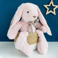 Doudou Histoire d´Ours Plyšový kamarát ružový zajačik 50 cm