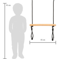 small foot Trapézová hojdačka s gymnastickými kruhmi Black Line