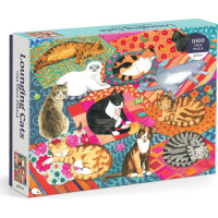 Galison Puzzle Leňošiace mačky 1000 dielikov