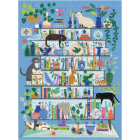 Galison Puzzle Mačacia knižnica 1000 dielikov