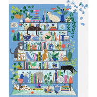 Galison Puzzle Mačacia knižnica 1000 dielikov
