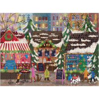 Galison Fóliové puzzle Joy Laforme Vianočné trhy 1000 dielikov