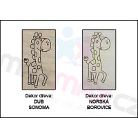 Detský nočný stolík s výrezom MAČIČKA - modrá/dub sonoma