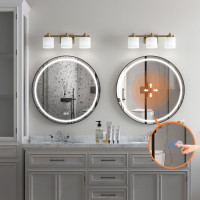 Okrúhle zrkadlo IDEAL BLACK 80 cm - s LED podsvietením a vyhrievaním