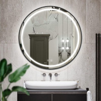 Okrúhle zrkadlo IDEAL BLACK 80 cm - s LED podsvietením a vyhrievaním